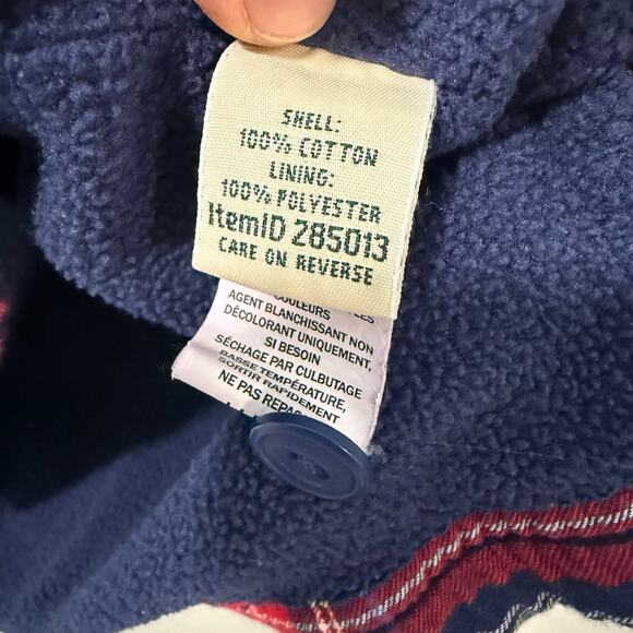 L.L. Bean Women's Fleece-Lined Flannel Shirt Snap-Front Plaid Blue Red XL Reg - Picture 7 of 7
